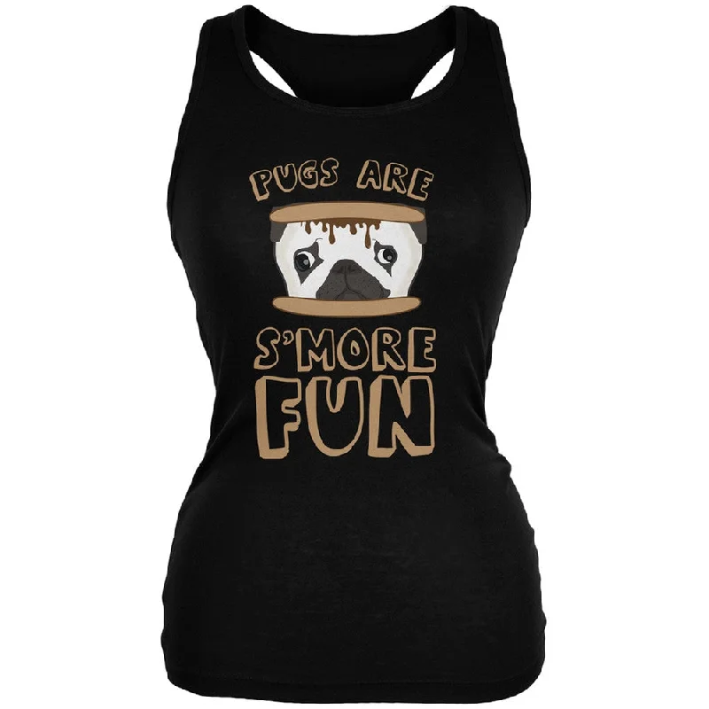 Work T-ShirtsPugs Are S'More Fun Black Juniors Soft Tank Top