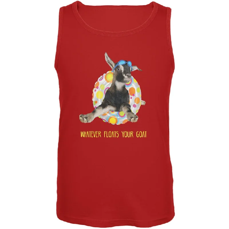 Reflective T-ShirtsWhatever Floats your Goat Boat Red Adult Tank Top