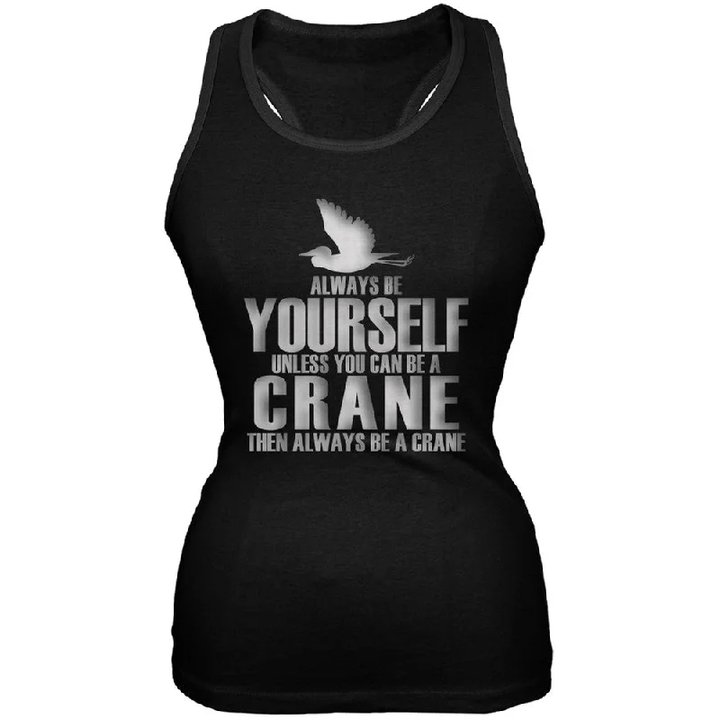 Printed T-ShirtsAlways Be Yourself Crane Black Juniors Soft Tank Top