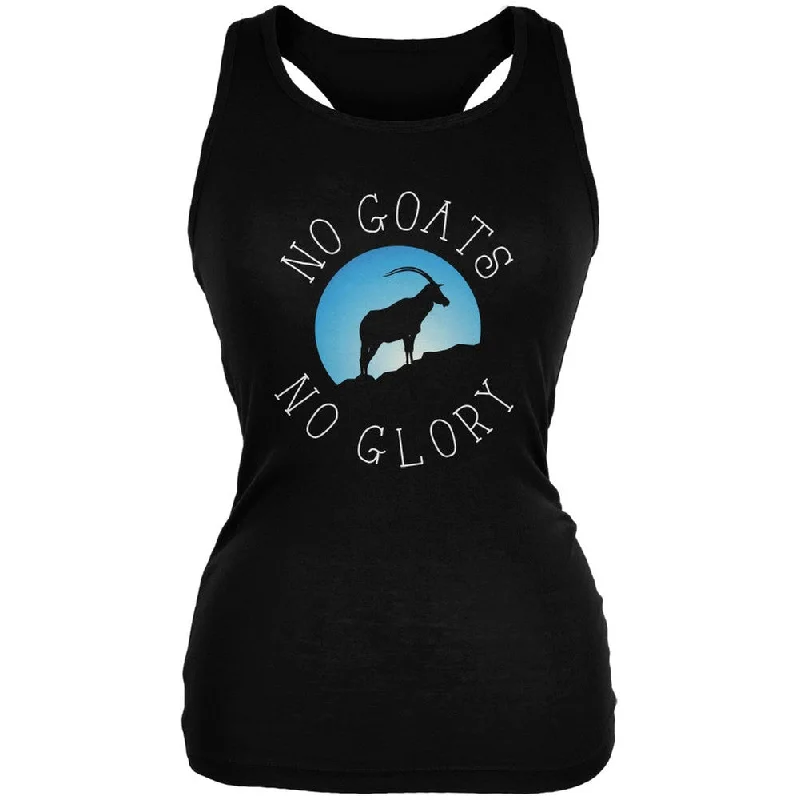 Plush T-ShirtsNo Guts Goats No Glory Black Juniors Soft Tank Top