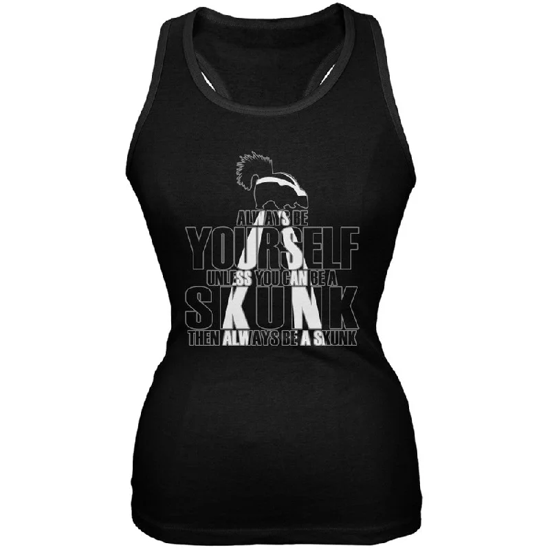 Thermal T-ShirtsAlways be Yourself Skunk Black Juniors Soft Tank Top