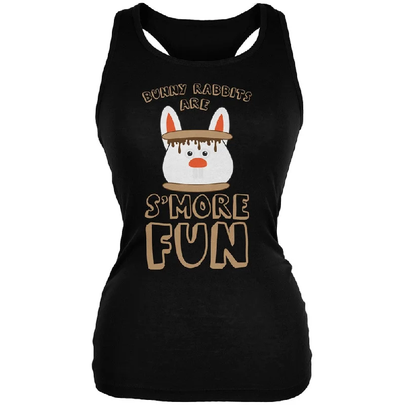 Lounge T-ShirtsRabbits Are S'More Fun Black Juniors Soft Tank Top