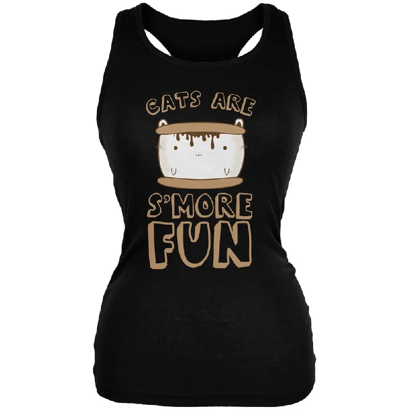 Formal T-ShirtsCats Are S'More Fun Black Juniors Soft Tank Top