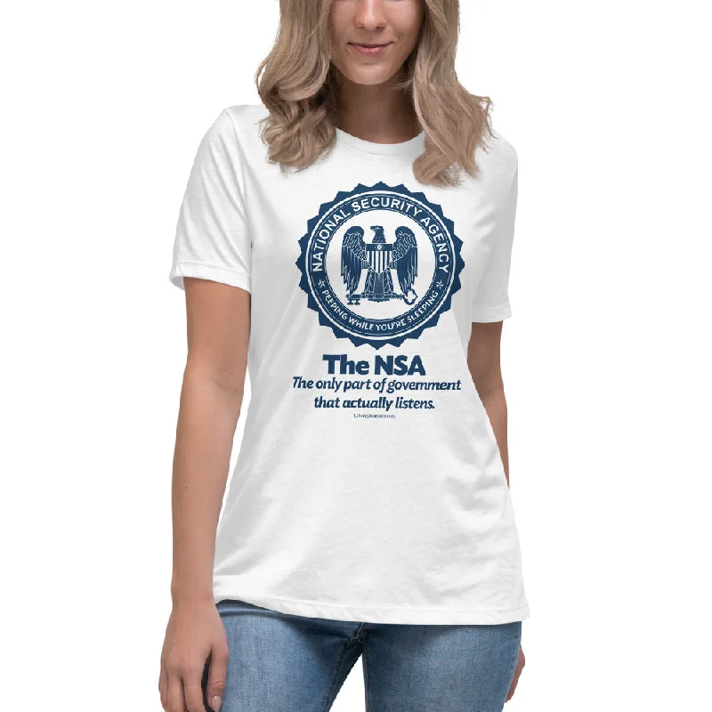 The NSA Ladies Short Sleeve Crew Neck TeeDistressed Short Sleeve Tops