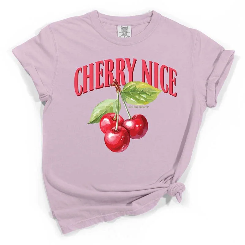 Cherry Nice Short Sleeve T-ShirtCrewneck Short Sleeve Tops