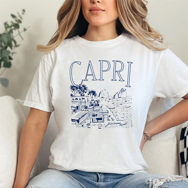 Capri Short Sleeve T-ShirtOversized Short Sleeve Tops