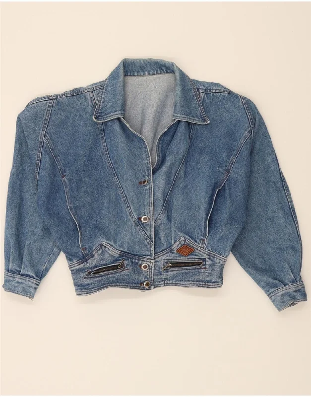 VINTAGE Womens Loose Fit Crop Denim Jacket UK 20 2XL BlueCitizens of Humanity