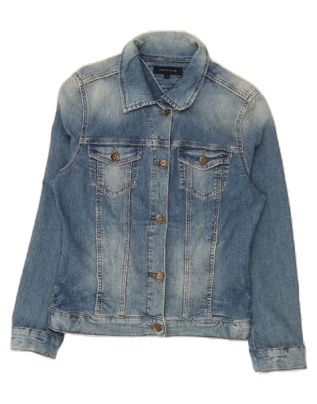 TOMMY HILFIGER Womens Denim Jacket US 10 Large Blue CottonCowboy movies