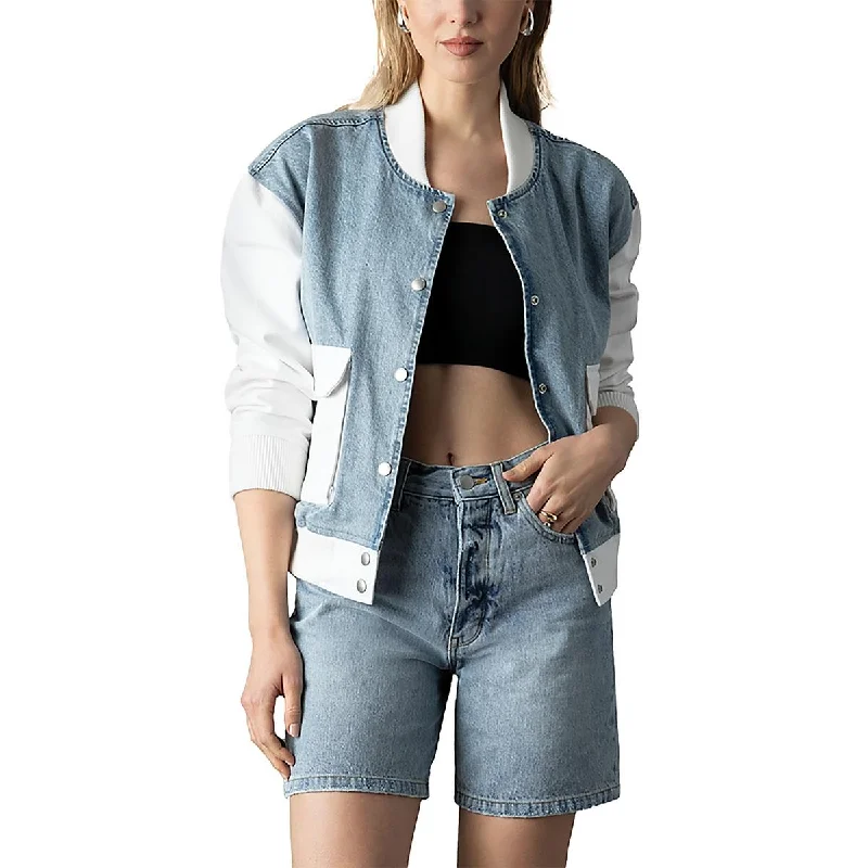 Admiral Womens Colorblock Denim Bomber JacketGap