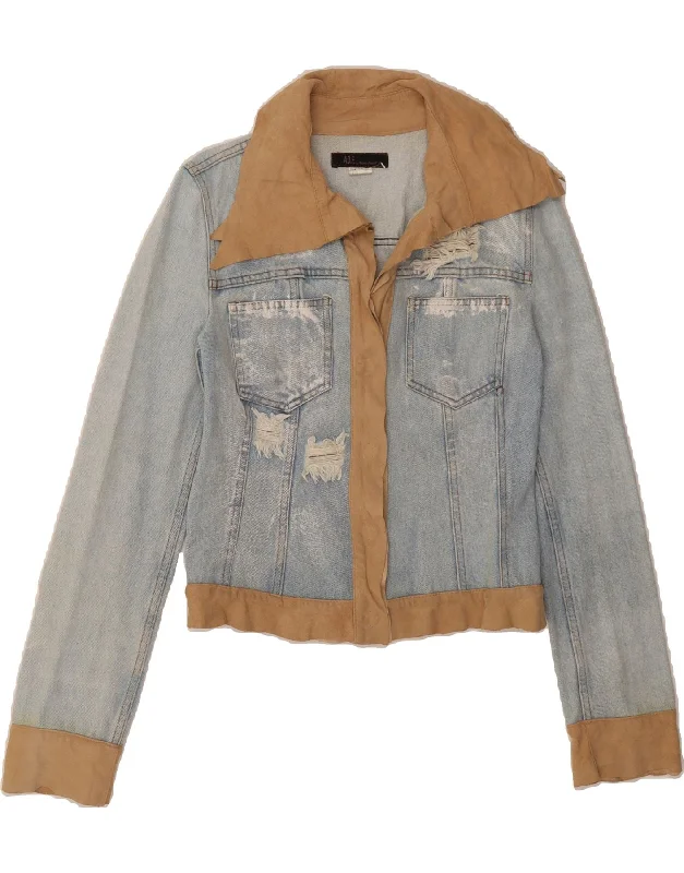 ADELE FADO Womens Crop Denim Jacket IT 40 Small Blue Colourblock6. Other derivative words