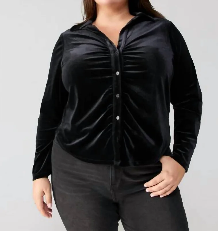 Hemp ShirtsDreamgirl Velvet Blouse In Black