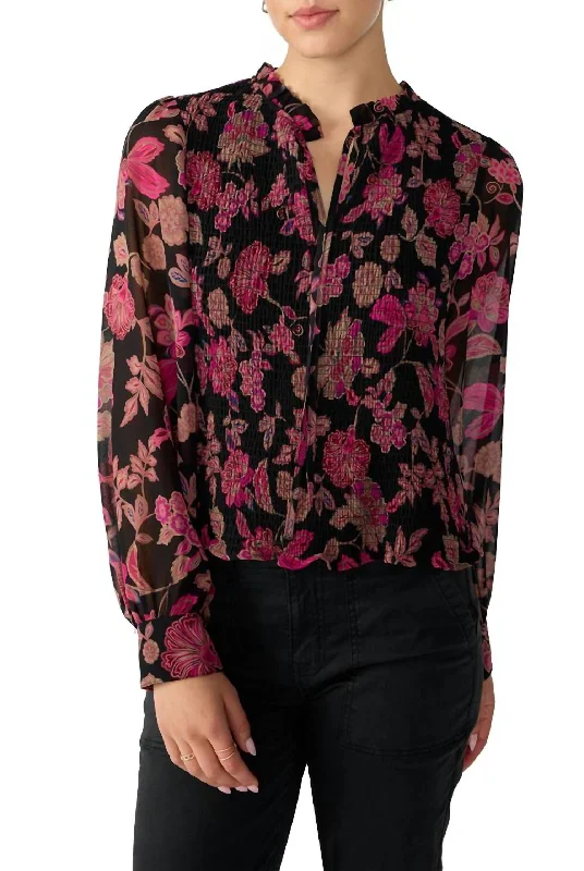 Metallic ShirtsThink Of You Smoked Blouse In Floral