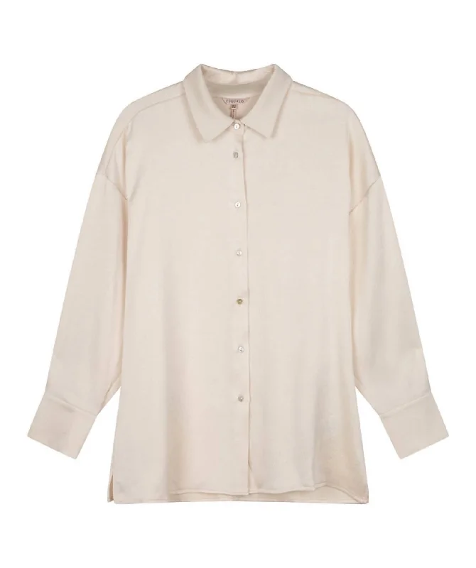 Statement ShirtsWomen's Alma Satin Blouse In Off White