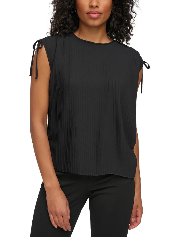 Logo ShirtsWomens Pleated Polyester Blouse