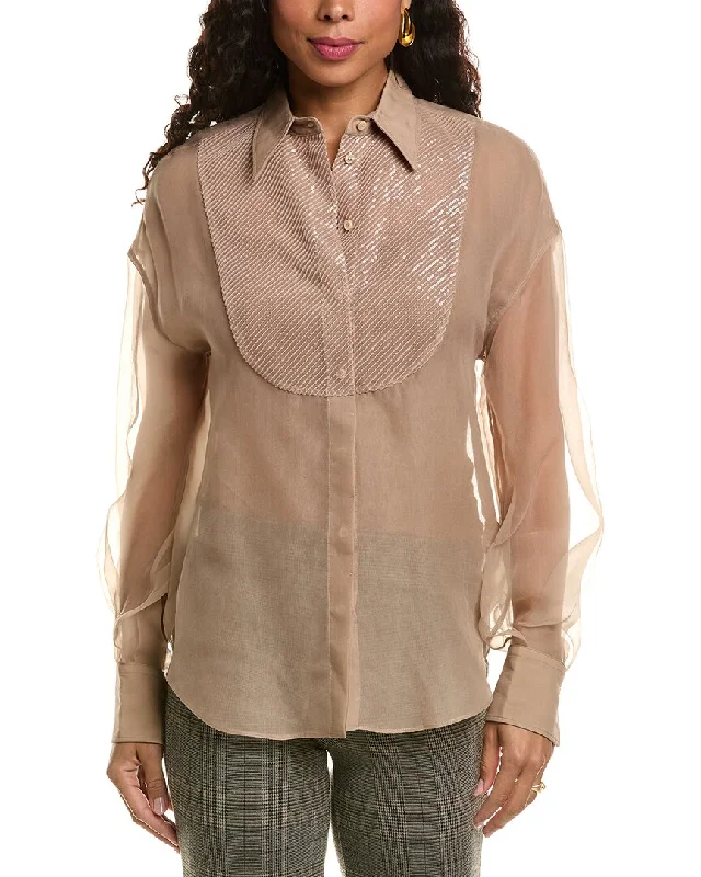 Organic Cotton ShirtsBrunello Cucinelli Sheer Silk Blouse