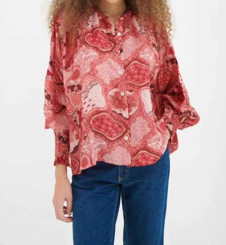 Punk ShirtsDesmond Silk Blouse In Soumy Pink