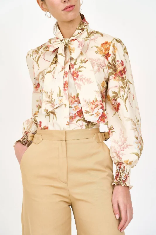 Work ShirtsGeorgia Blouse In Ivory Brocade