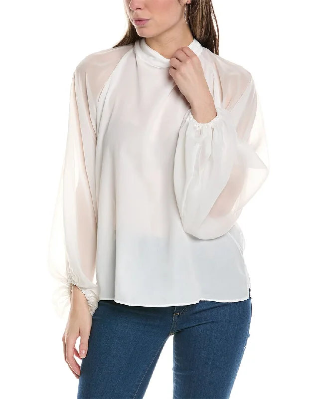 Peplum ShirtsLola & Sophie Sheer Balloon Sleeve Blouse