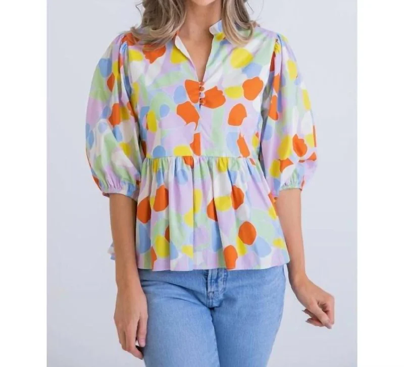 Cashmere ShirtsMulti Color Poplin Blouse In Blue