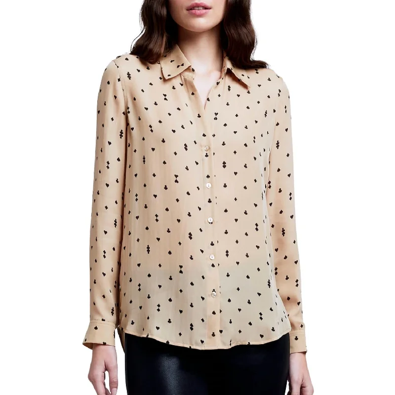 Fishing ShirtsNina Blouse In Dark Almond/black Playing Card