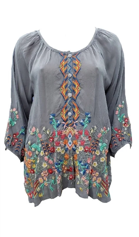 Bamboo ShirtsWomen's Sarah Blouse In Cloudburst