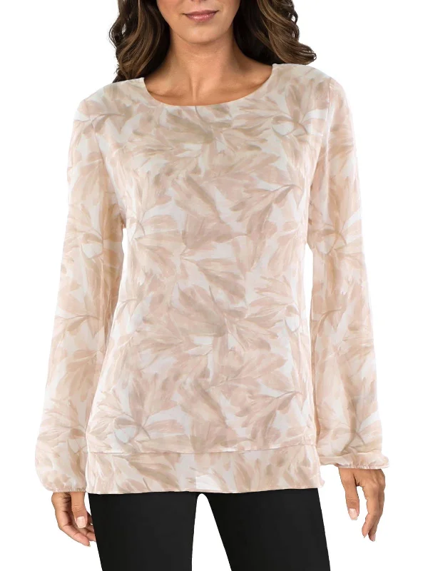 Polyester ShirtsWomens Sheer Double-Layer Blouse