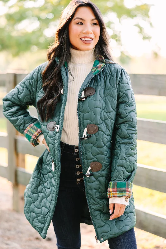 Rain JacketsCreating Memories Dark Green Puffer Jacket