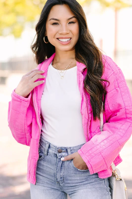 Track JacketsIt's Your Move Pink Quilted Jacket