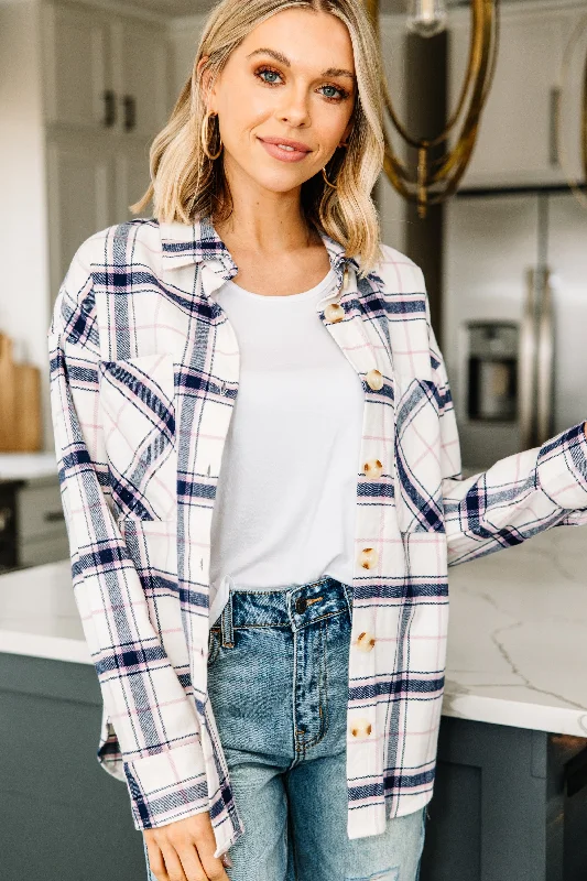 Layered JacketsThis Is Your Time Navy Blue Plaid Jacket