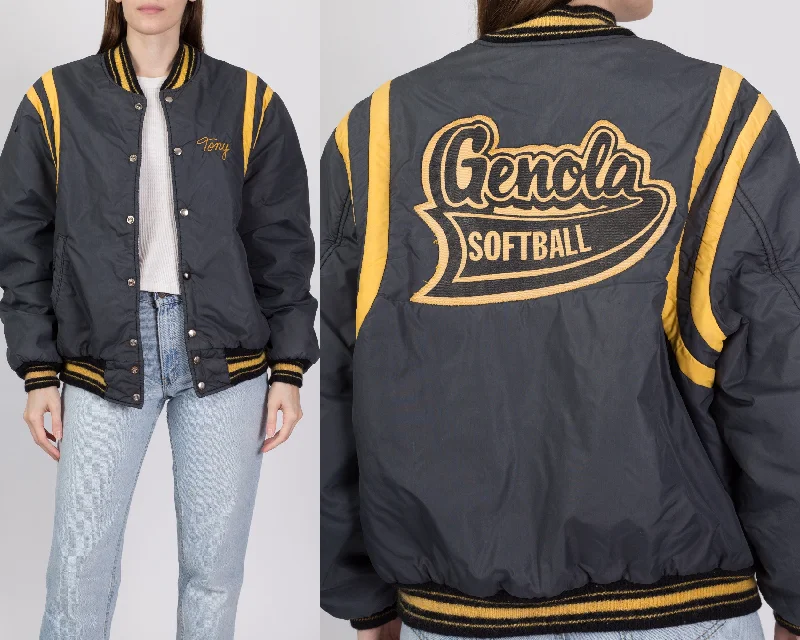 Hemp Jackets80s Genola Softball Varsity Bomber Jacket - Men's Medium, Women's Large