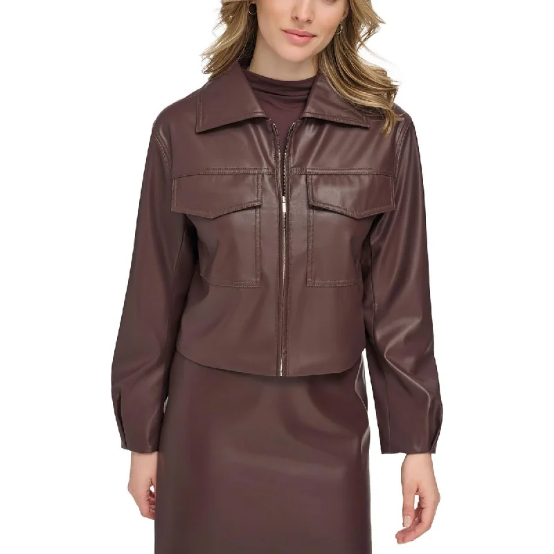 Bomber JacketsWomens Lightweight Short Leather Jacket