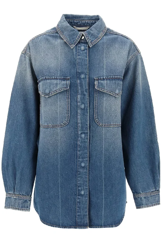 Fringed JacketsClosed Women's blue Overshirt Made Of Recycled Cotton Blend