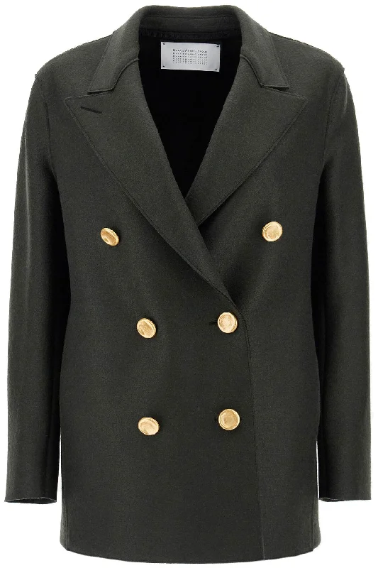 Leather JacketsHarris Wharf London Women's Double-Breasted Wool Pressed Caban