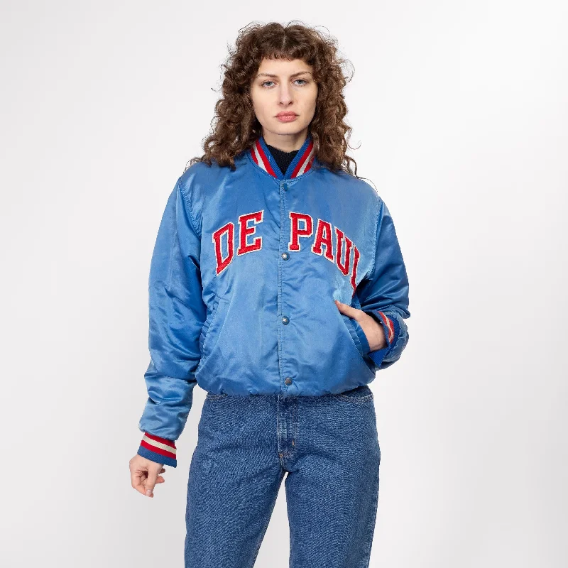 Field JacketsMed-Lrg 80s De Paul University Satin Starter Jacket Unisex