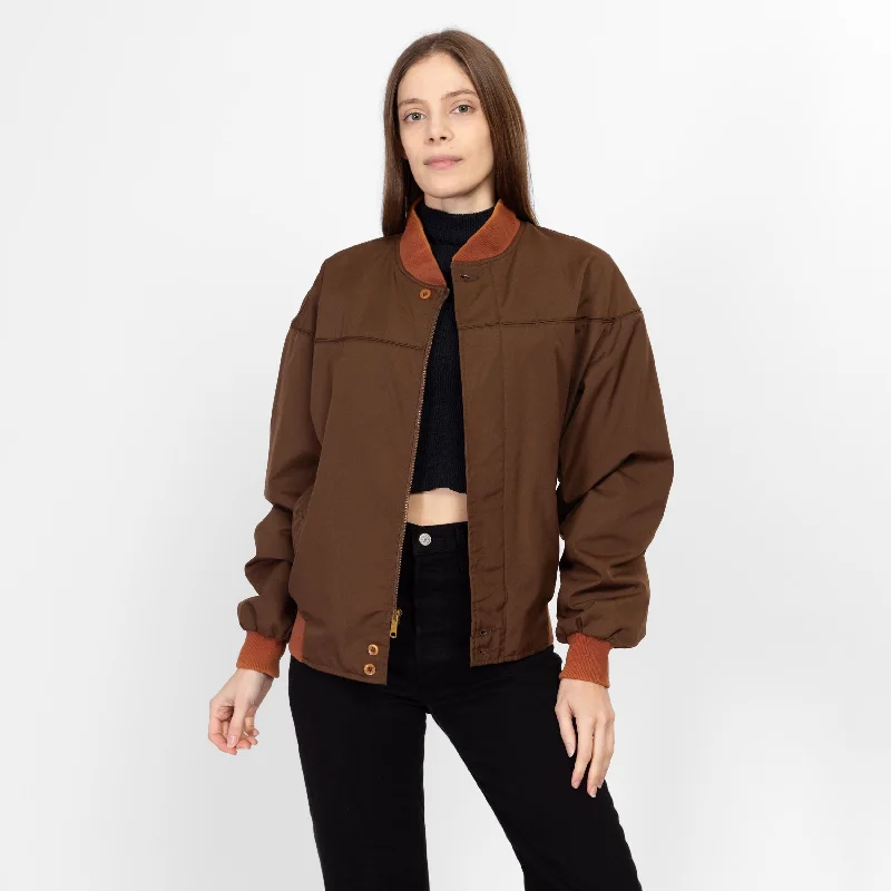 Cropped JacketsMed-Lrg 80s Two Tone Brown Harrington Jacket Unisex