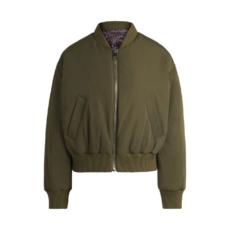 Recycled Fabric JacketsReversible bomber jacket with water-repellent finish