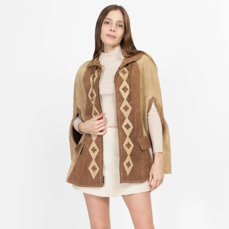 Summer JacketsSmall 70s Boho Suede Poncho