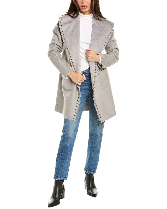 Leather-Paneled JacketsStella + Lorenzo Whipstitch Jacket