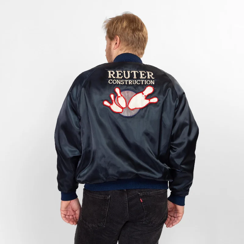 Suede JacketsXXL 80s Bowling League Satin Varsity Jacket