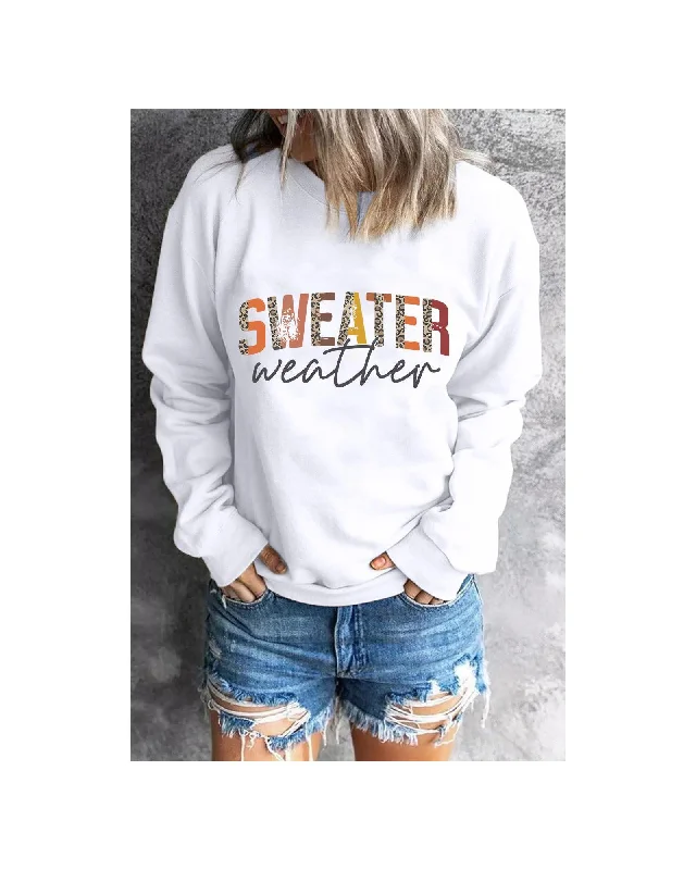 Azura Exchange Sweater Weather Monogram Sweatshirt - MEmbroidered Knit Tops