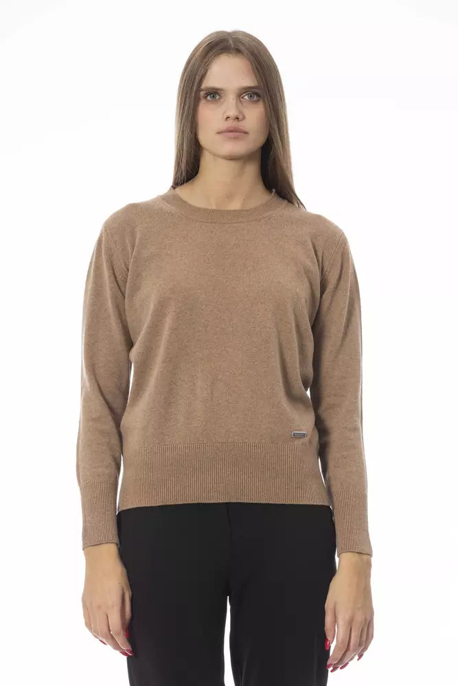 Baldinini Trend Beige Wool Women SweaterMohair Knit Tops