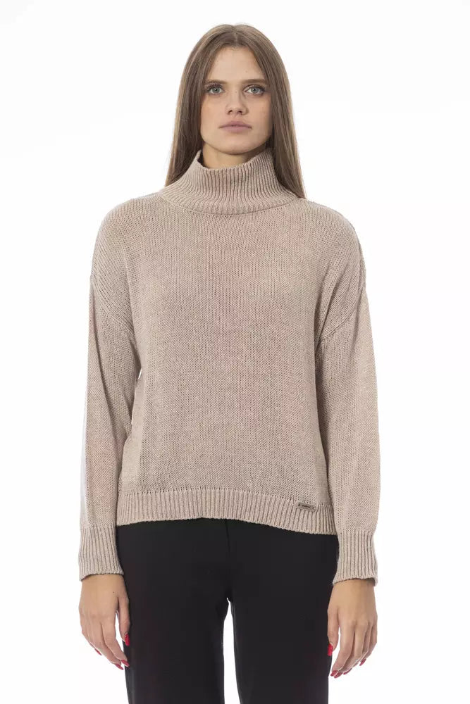 Baldinini Trend Beige Wool Women SweaterPunk Knit Tops