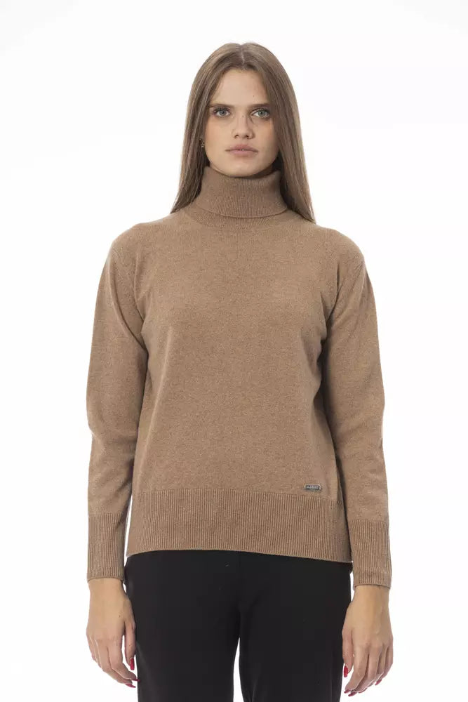 Baldinini Trend Beige Wool Women SweaterFormal Knit Tops