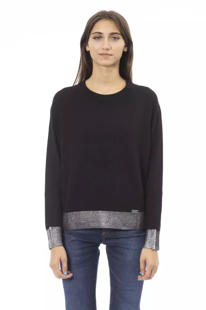 Baldinini Trend Black Wool Women SweaterCultural Knit Tops