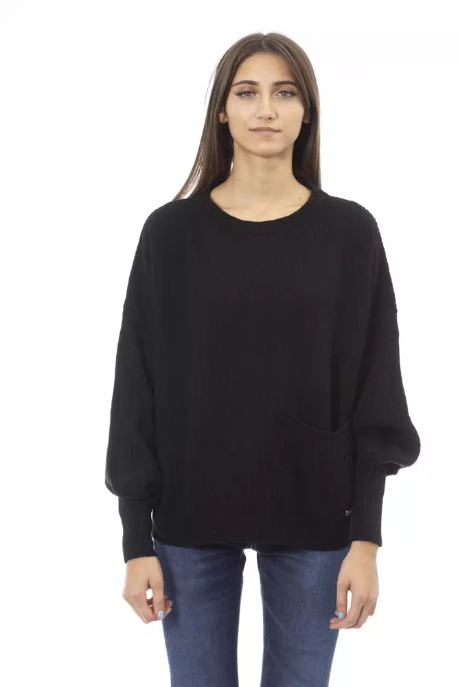 Baldinini Trend Black Wool Women SweaterHunting Knit Tops