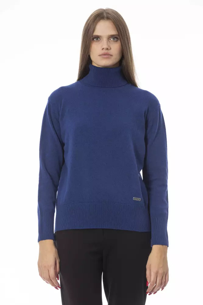 Baldinini Trend Blue Wool Women SweaterHip-Hop Knit Tops