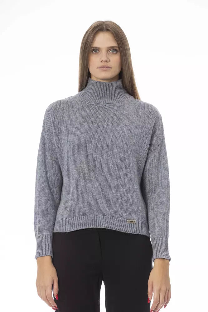 Baldinini Trend Gray Wool Women SweaterLuxury Knit Tops