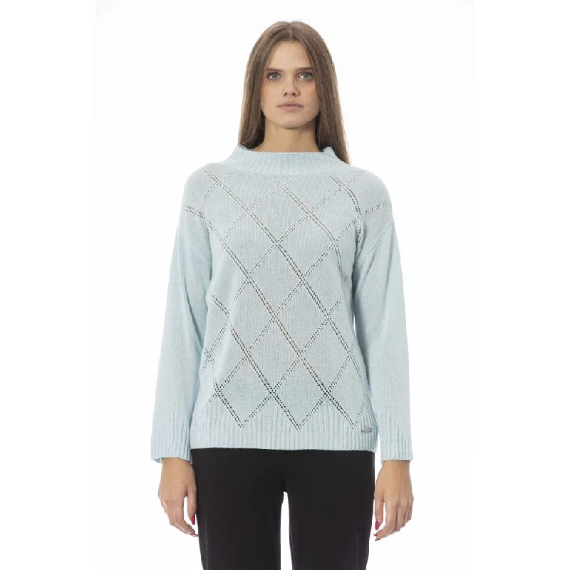 Baldinini Trend Light Blue Wool Women SweaterCotton Knit Tops