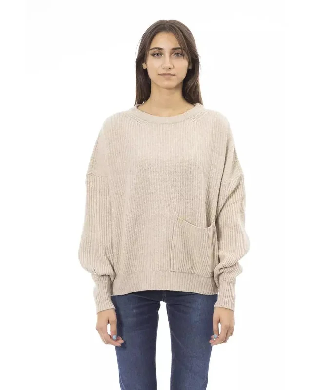 Baldinini Trend Women's Beige Wool Sweater - LFestival Knit Tops