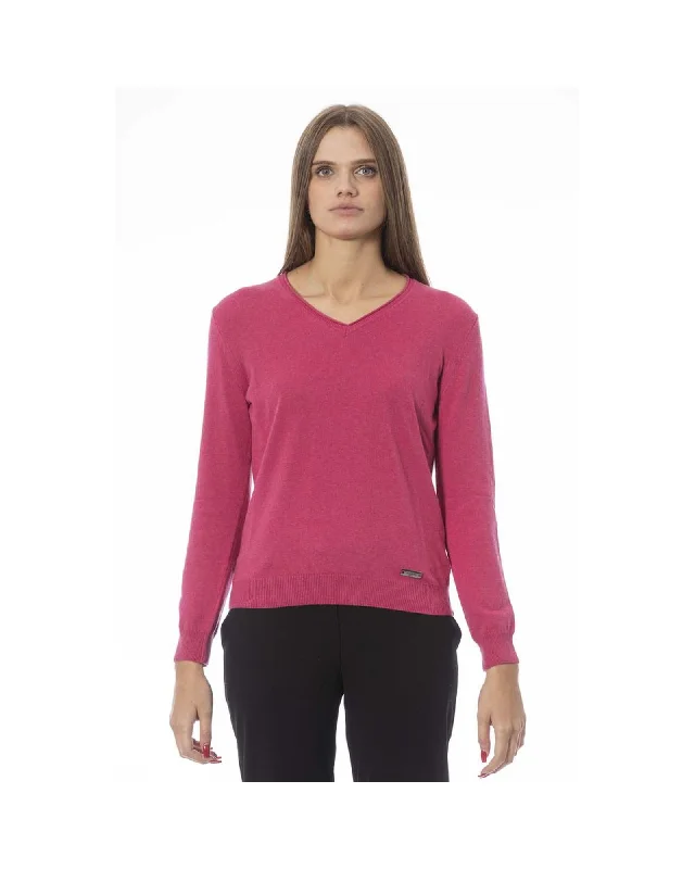 Baldinini Trend Women's Fuchsia Polyamide Sweater - LSheer Knit Tops